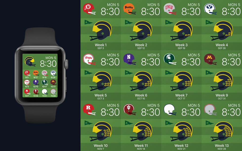 Apple Watch Faces Season Michigan Football Fan Art
