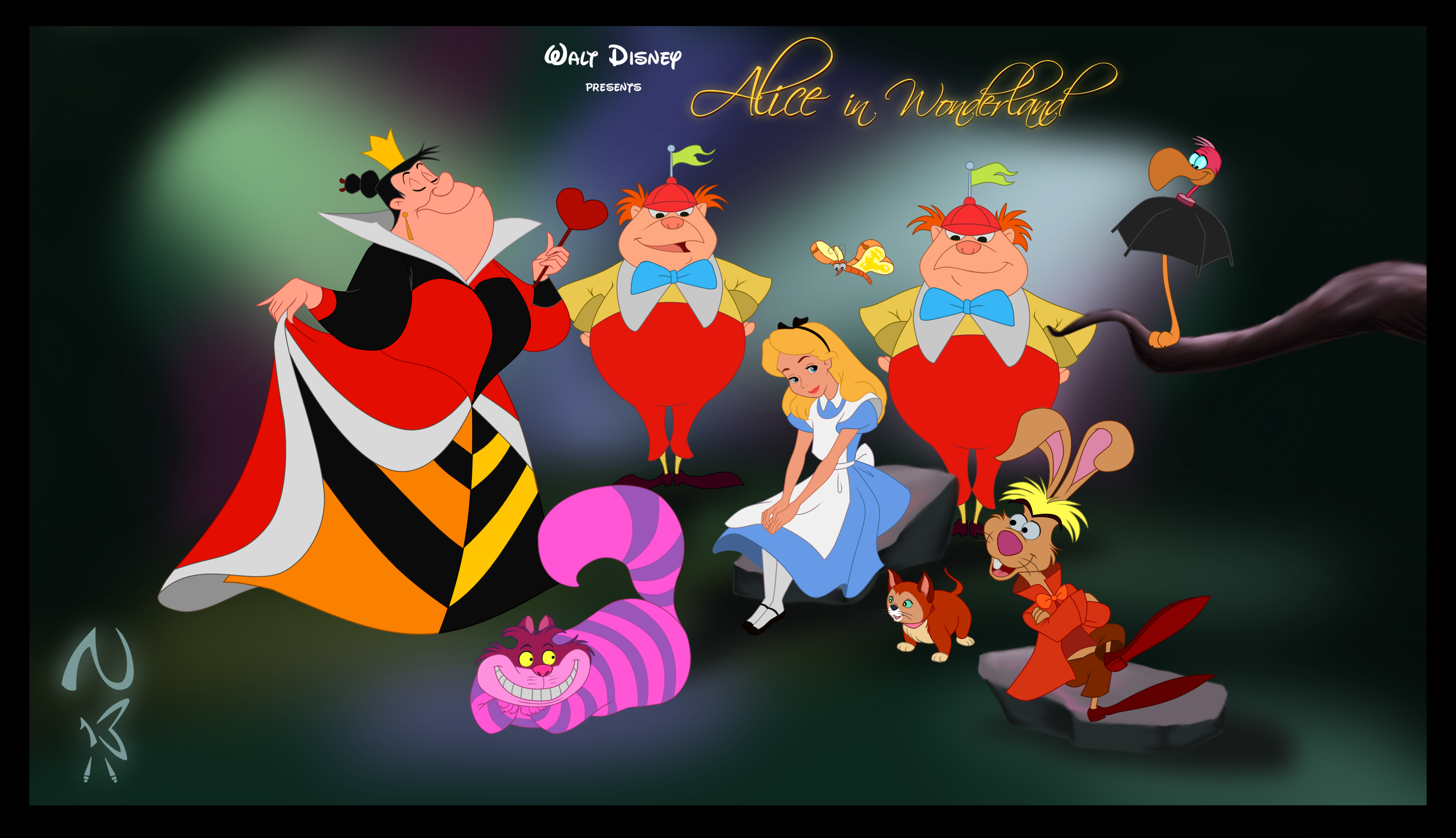 In Wonderland Alice Disney Wallpaper