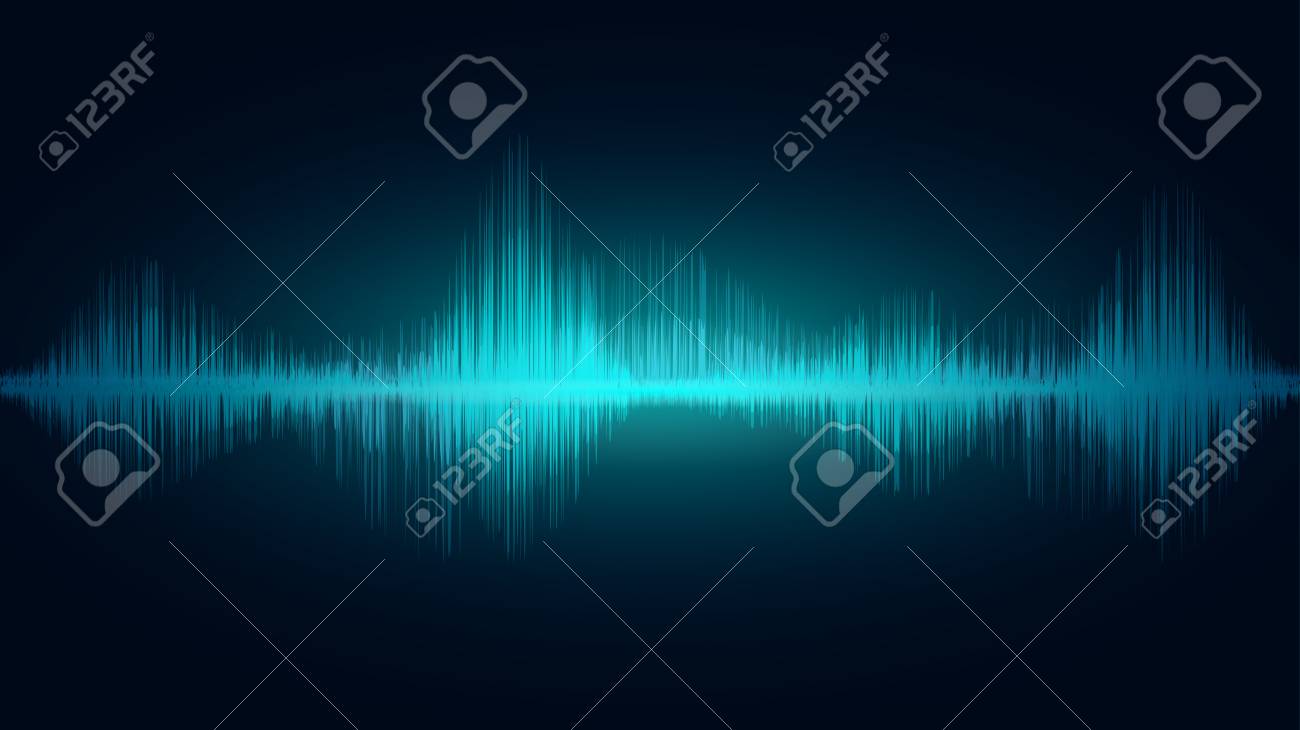 Line Soundwave Abstract Background With Voice Music Technology
