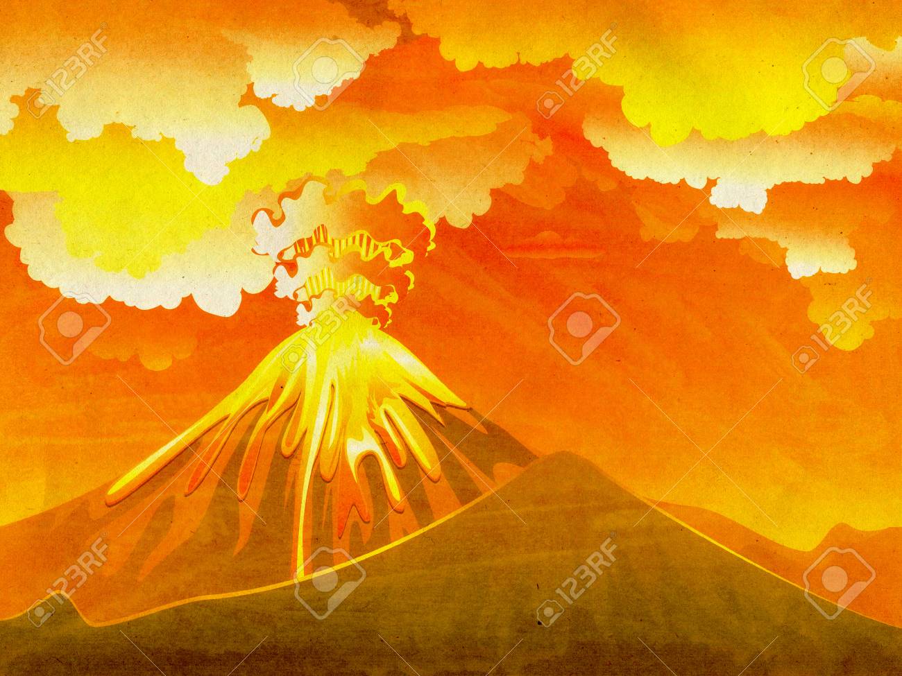 Free download Illustration Of Cartoon Volcano Eruption With Hot Lava Grunge  [1300x975] for your Desktop, Mobile & Tablet | Explore 42+ Eruption  Background | Volcanic Eruption Wallpaper,