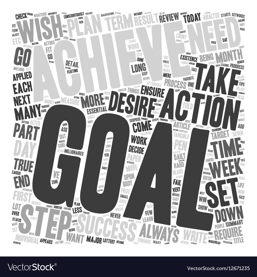 Steps To Achievable Goals Text Background Vector Image