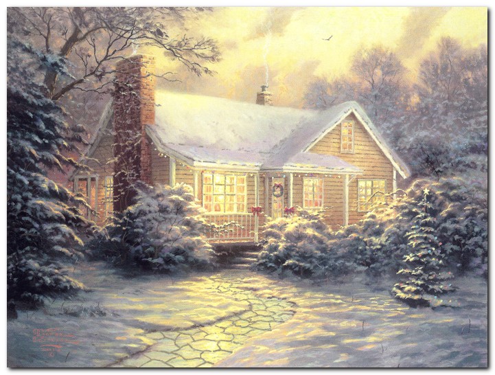 Christmas Cottage Wallpaper The