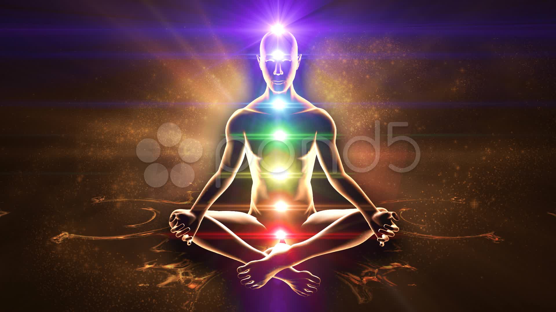 Meditating Enlightenment Chakra Symbols Stock Video HD