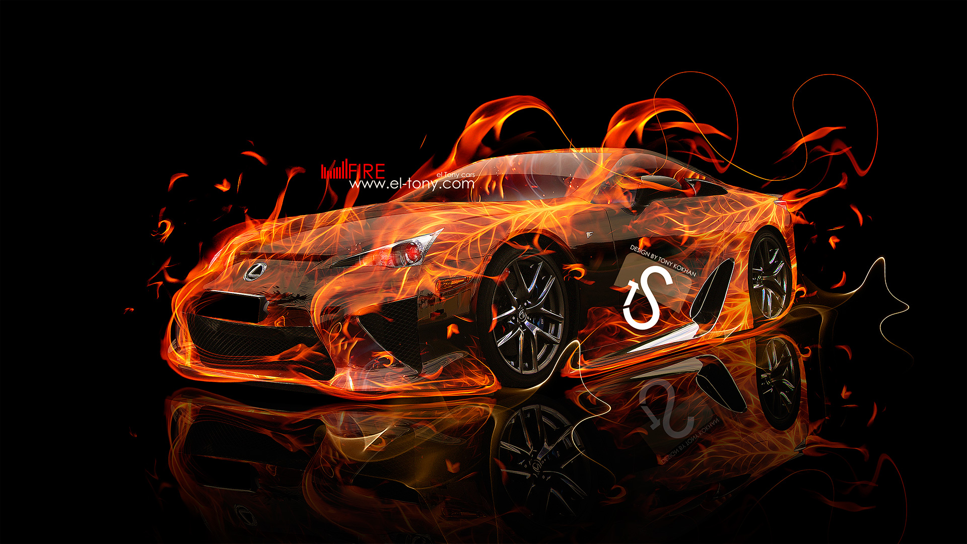 Fire Car HD Wallpaper Design By Tony Kokhan El