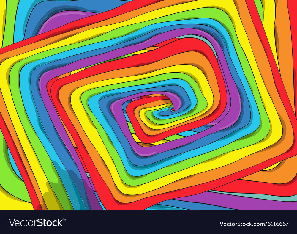 Route Rainbow Background Drawing Hand Royalty Vector