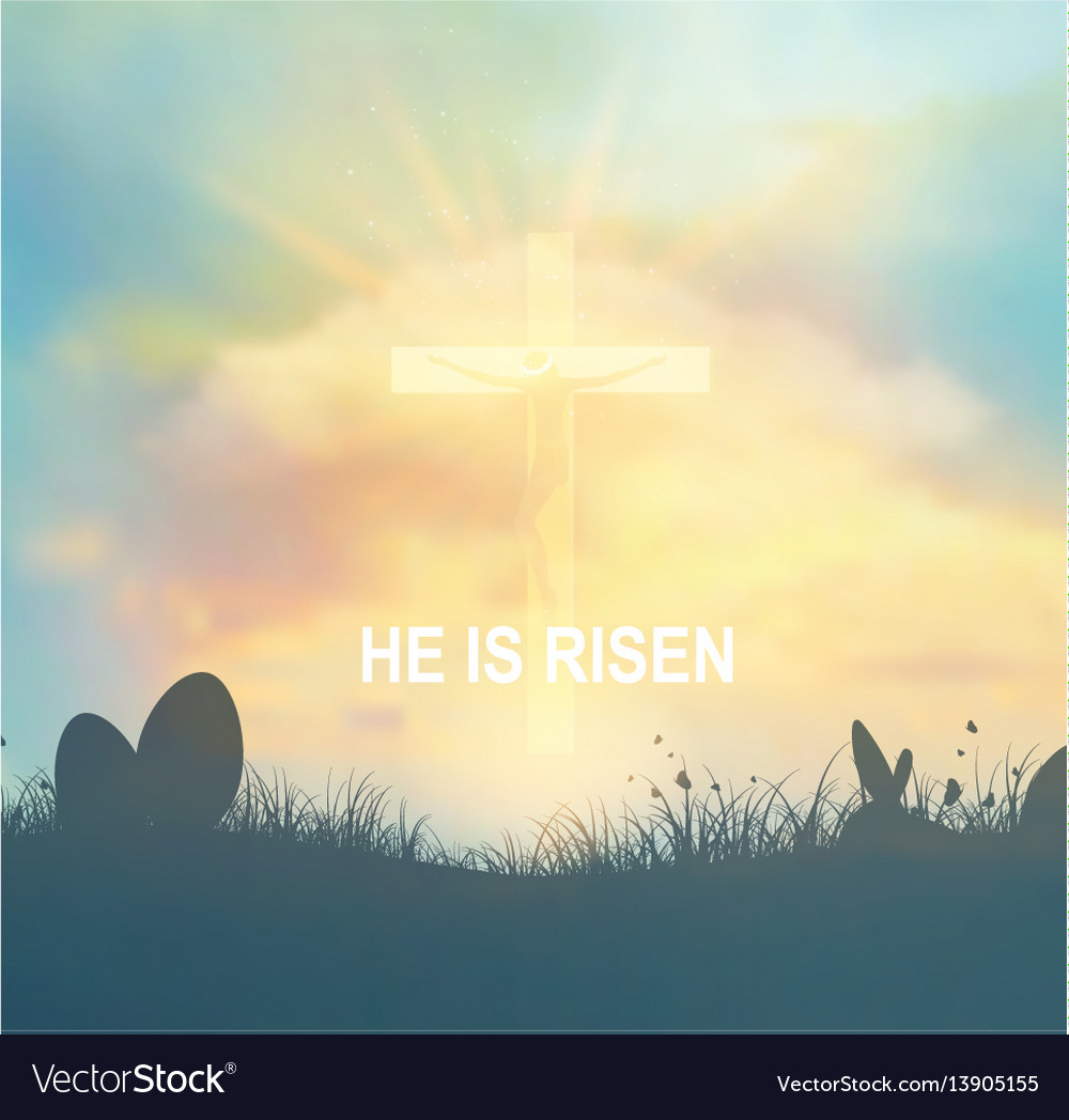 Easter Background With Jesus And Cross Royalty Vector