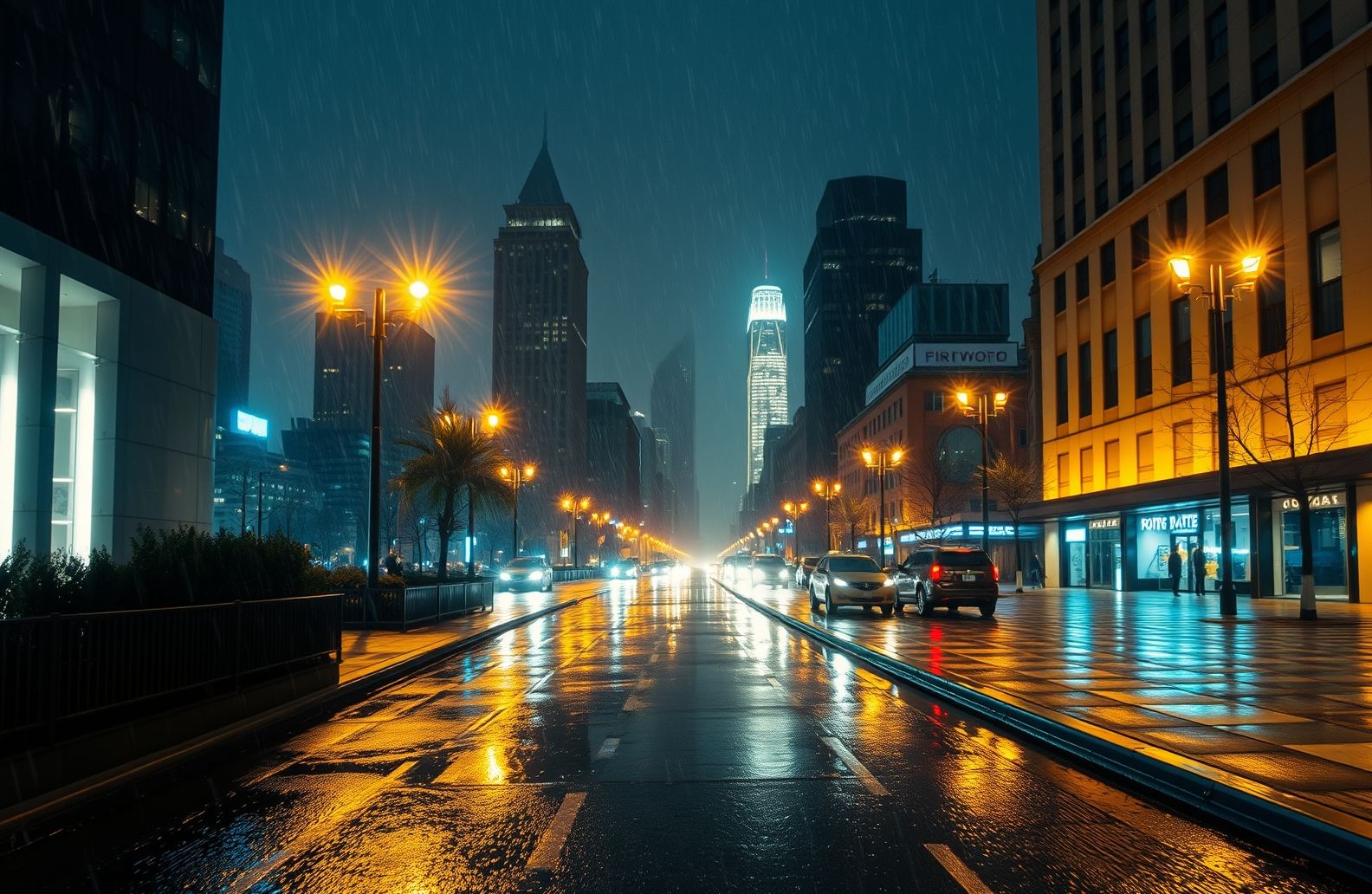 City Rain Wallpaper