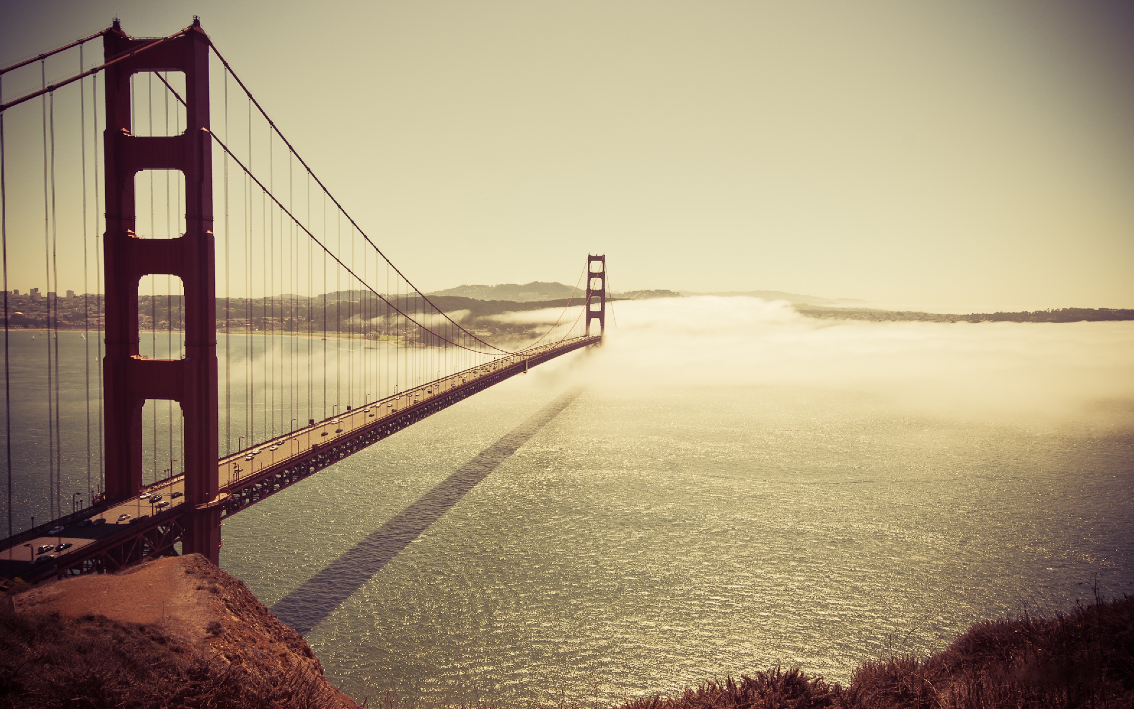 Wallpaper San Francisco Bridge Sea Ocean Sky Ultra HD 4k