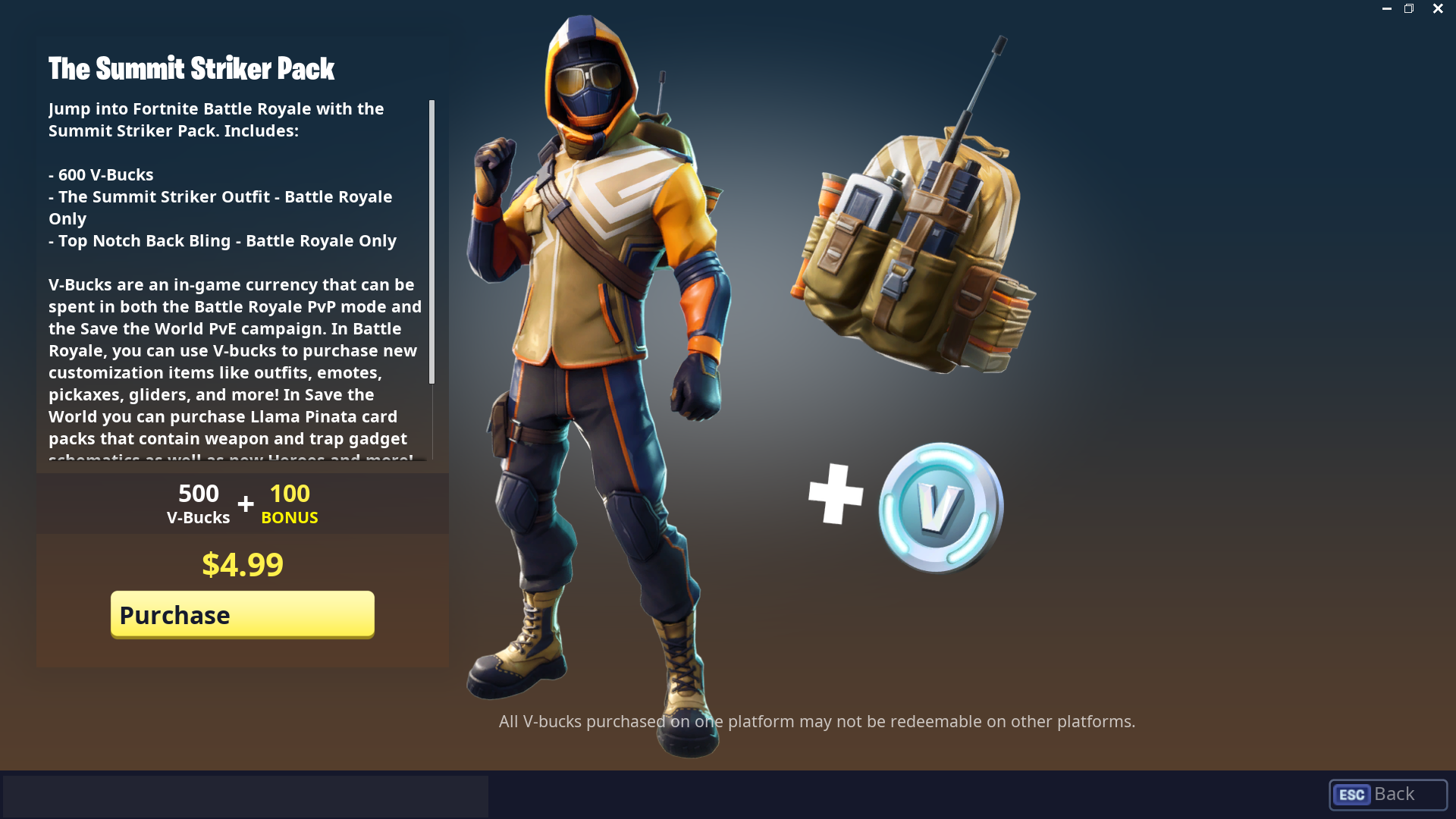Summit Striker Starter Pack Is Now Available In Fortnite Battle