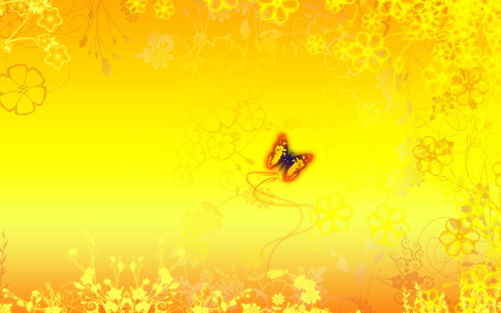 Floral Yellow Wallpaper Background Theme Desktop