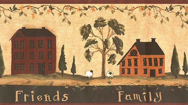 Primitive Saltbox House Wallpaper Border Ct1820bd Country