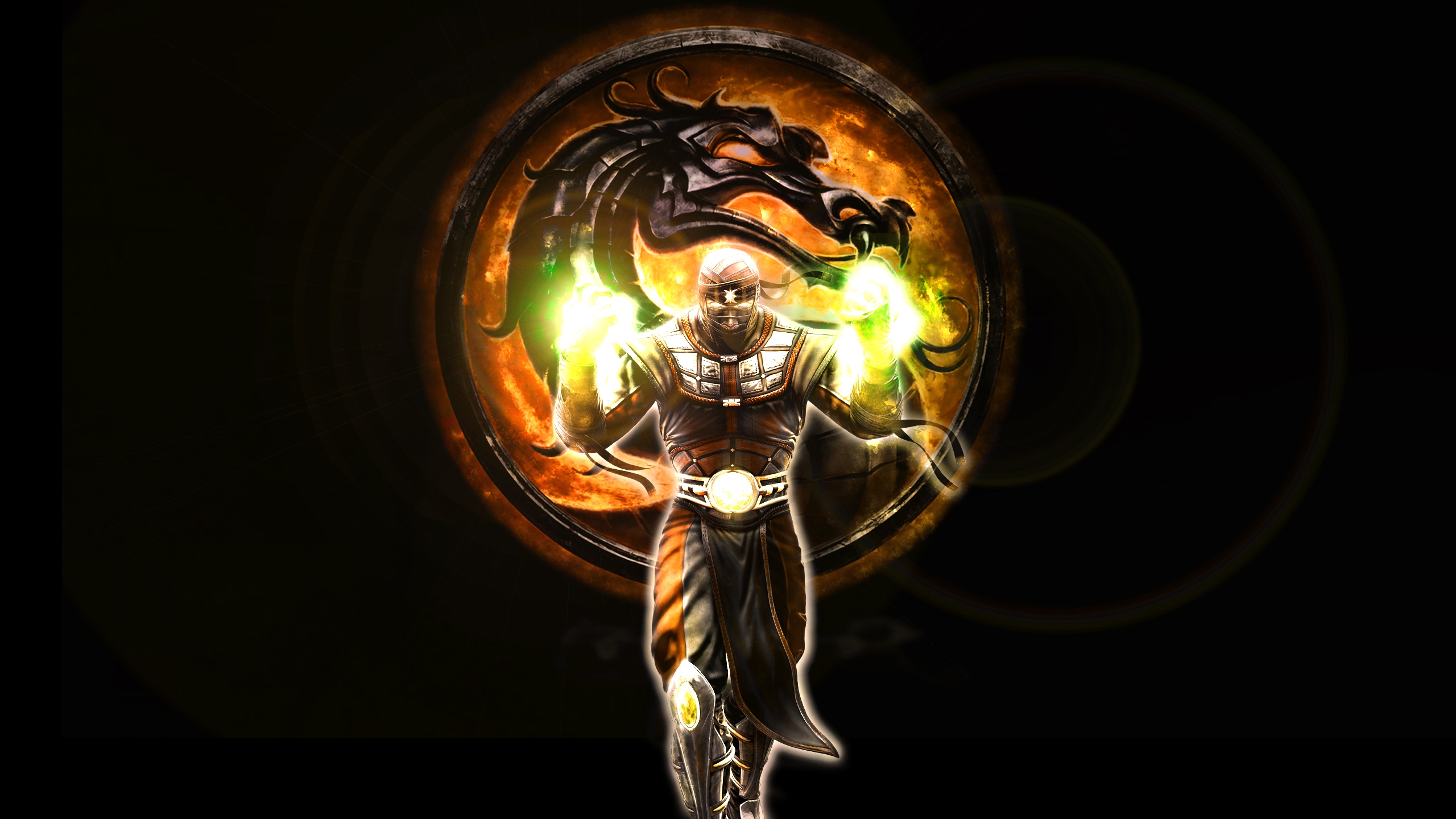 Wallpaper Mortal Kombat Character Dragon Magic Fire