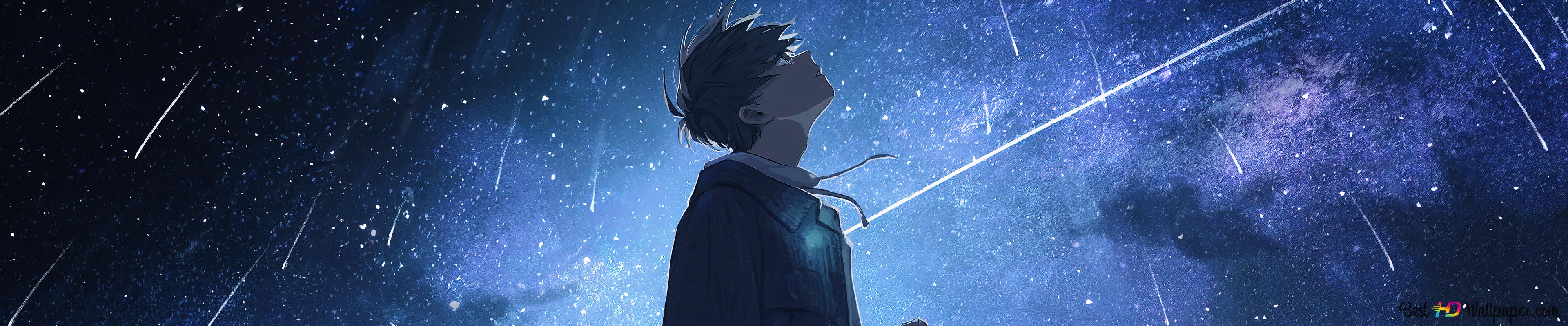 Alone Anime Boy Scenery 4k Wallpaper