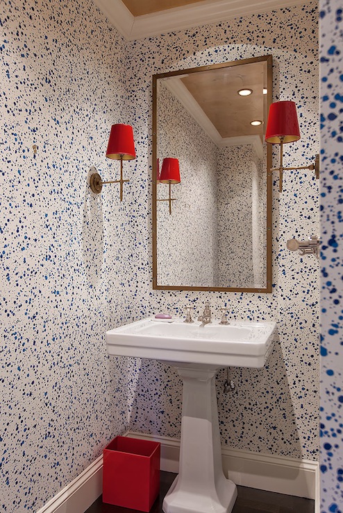 Paint Splatter Wallpaper Contemporary Bathroom Lilly Bunn Interior