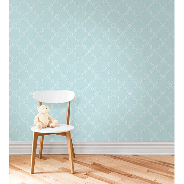 Blue Quatrefoil Peel And Stick Wallpaper By Nuwallpaper