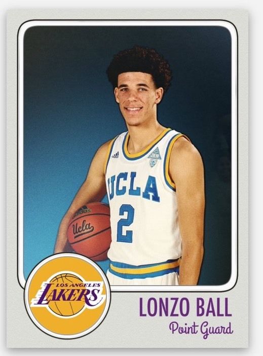 Lonzo Ball Ucla Custom Rookie Card Nba Draft