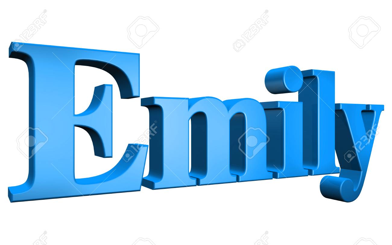 3d Emily Text On White Background Stock Photo Picture And Royalty