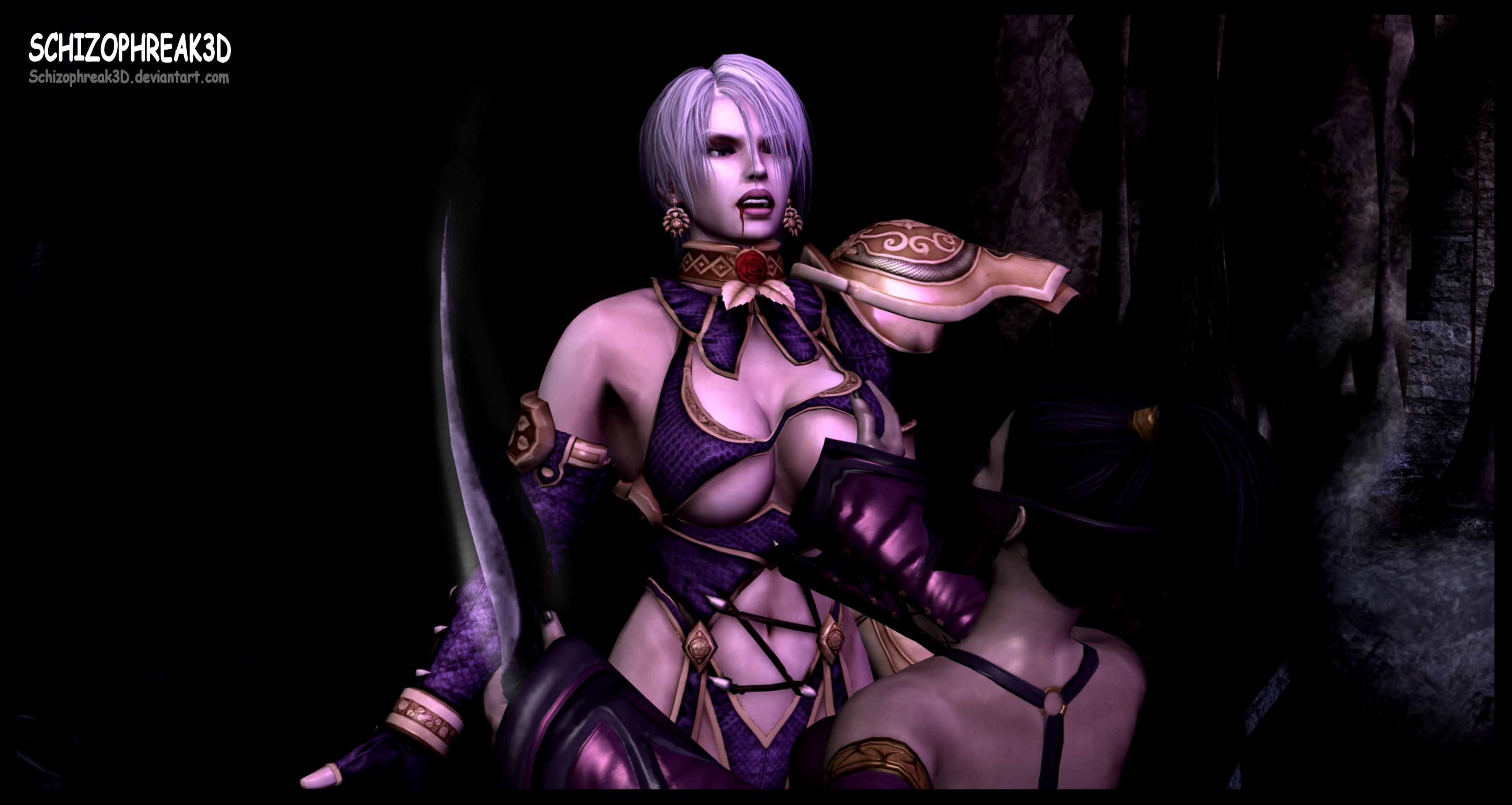 Mortal Calibur Ivy V S Mileena By Schizophreak3d