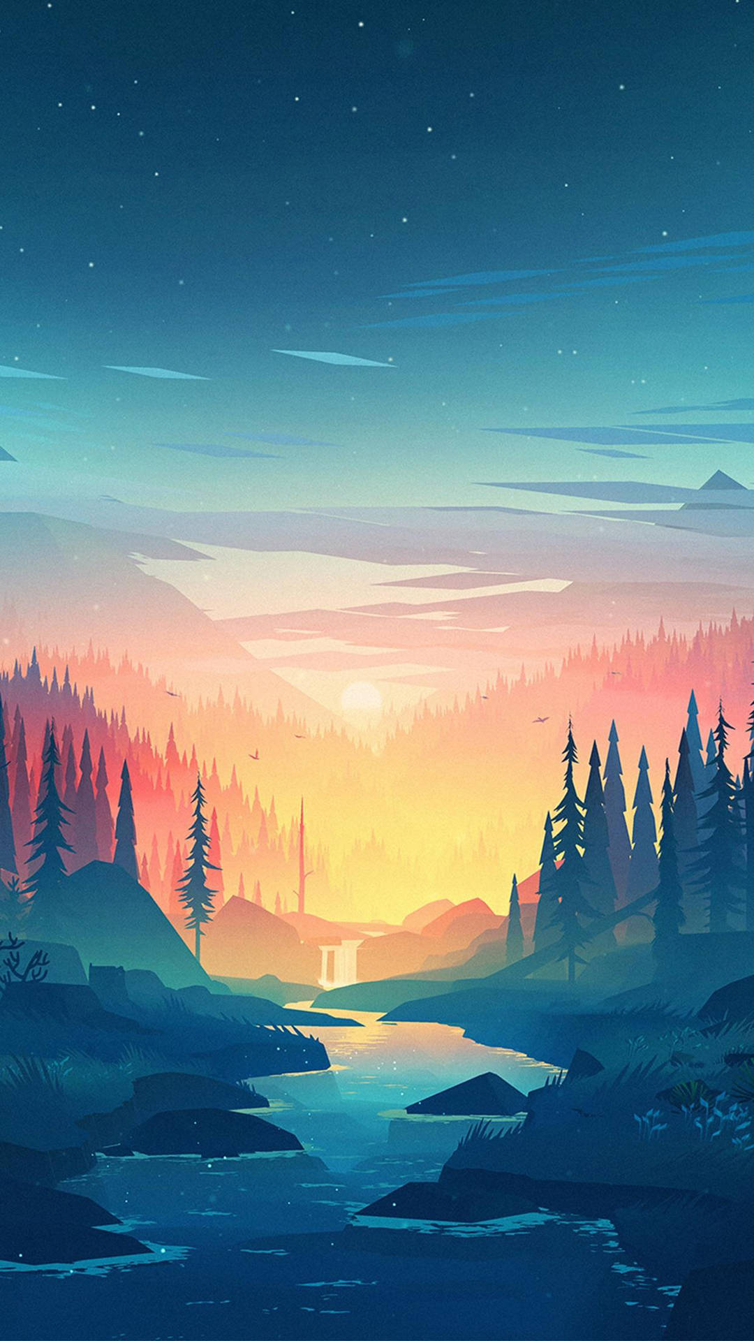 Forest Sunset Dope iPhone Wallpaper