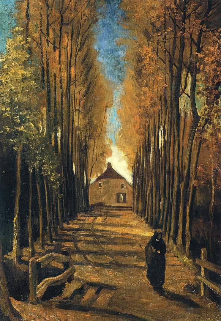 Avenue Of Poplars At Sunset Vincent Van Gogh Wallpaper Image