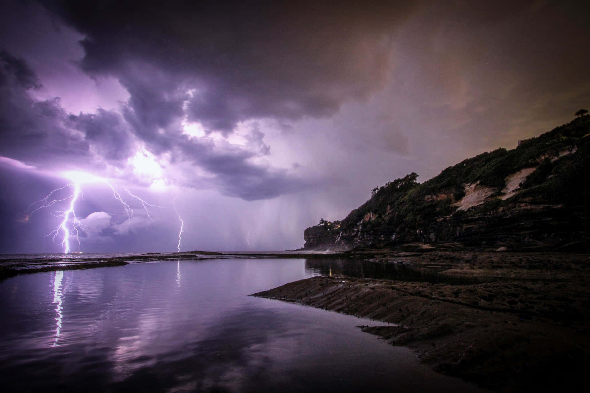 Purple Lightning Wallpaper