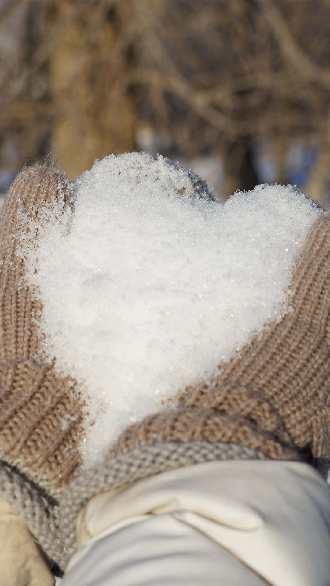 Heart Shape Snow Cozy Winter Aesthetic Photography Wallpaper