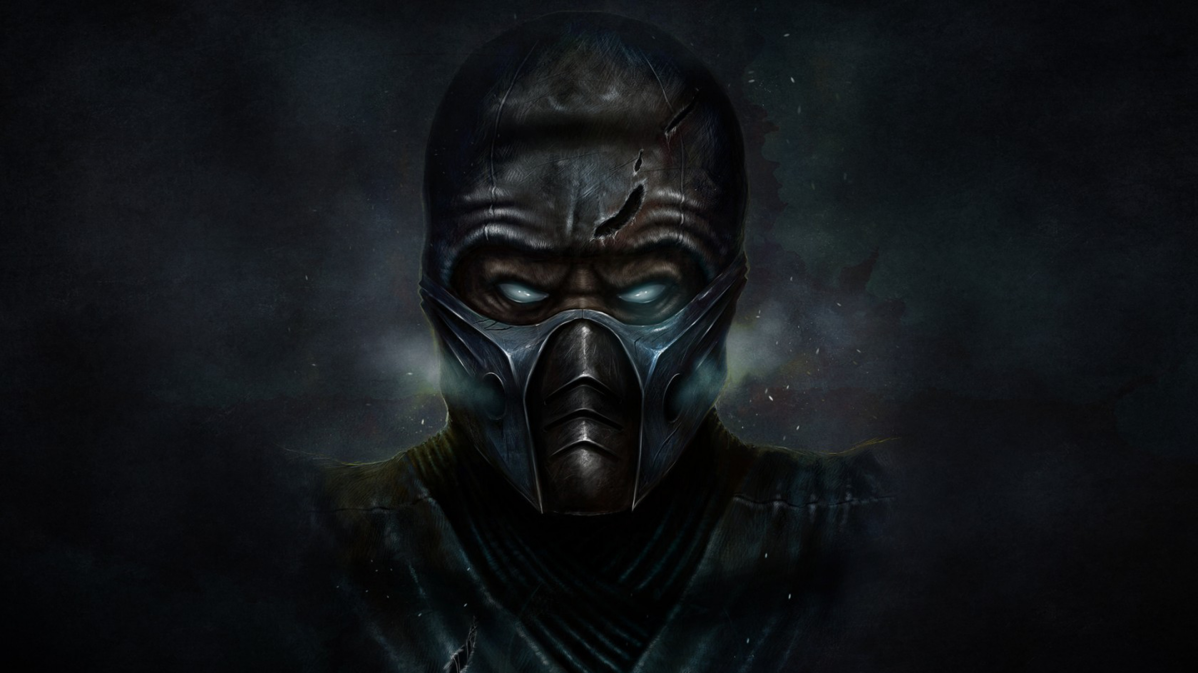 Mortal Kombat Ninja Mask Sub Zero Dark Background Cold Wallpaper