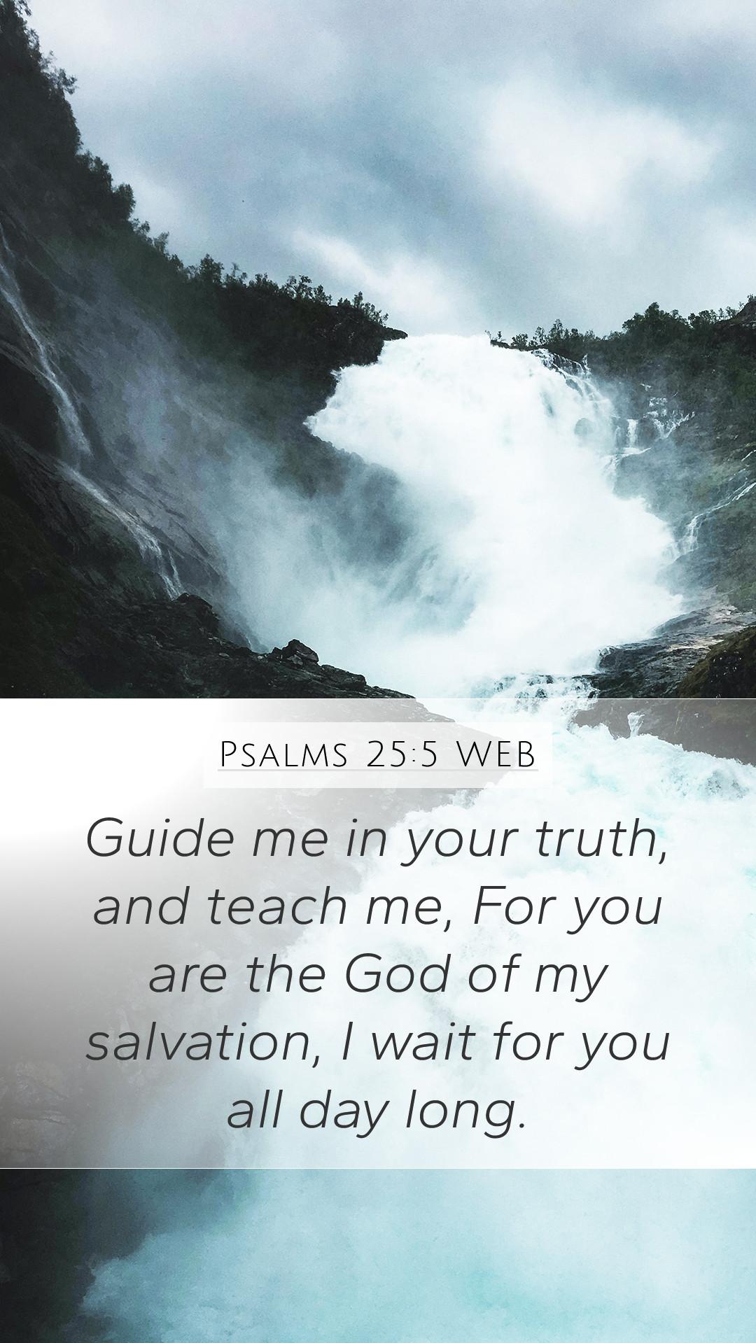 Psalms 255 WEB Mobile Phone Wallpaper   Guide me in your truth