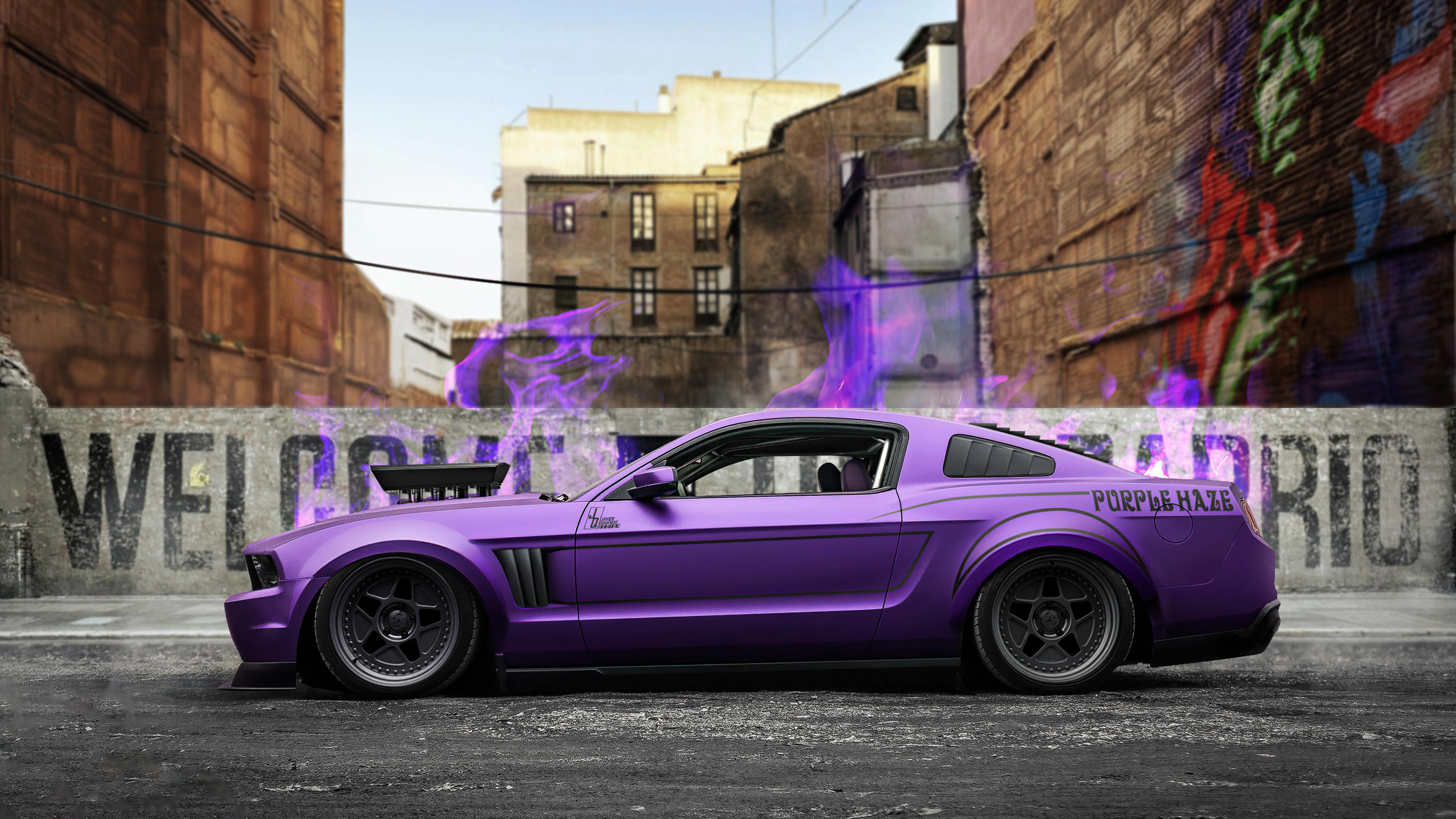 Purple Mustang Gt Wallpaper HD Cars 4k