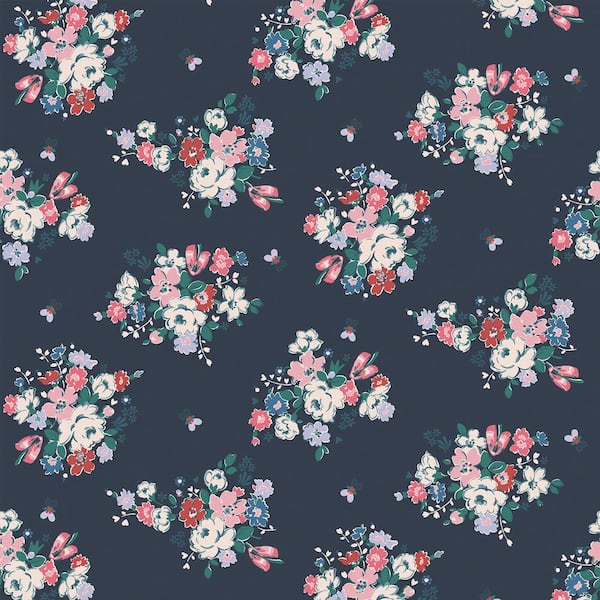 Clifton Floral Navy Wallpaper Sample