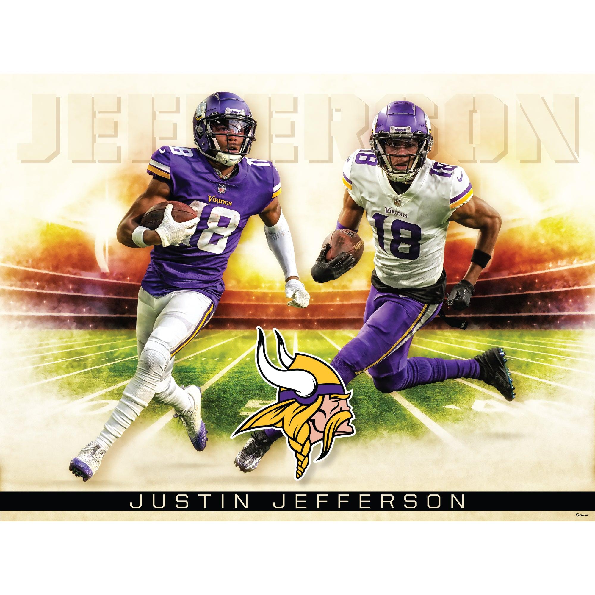 Minnesota Vikings Justin Jefferson Icon Poster Officially