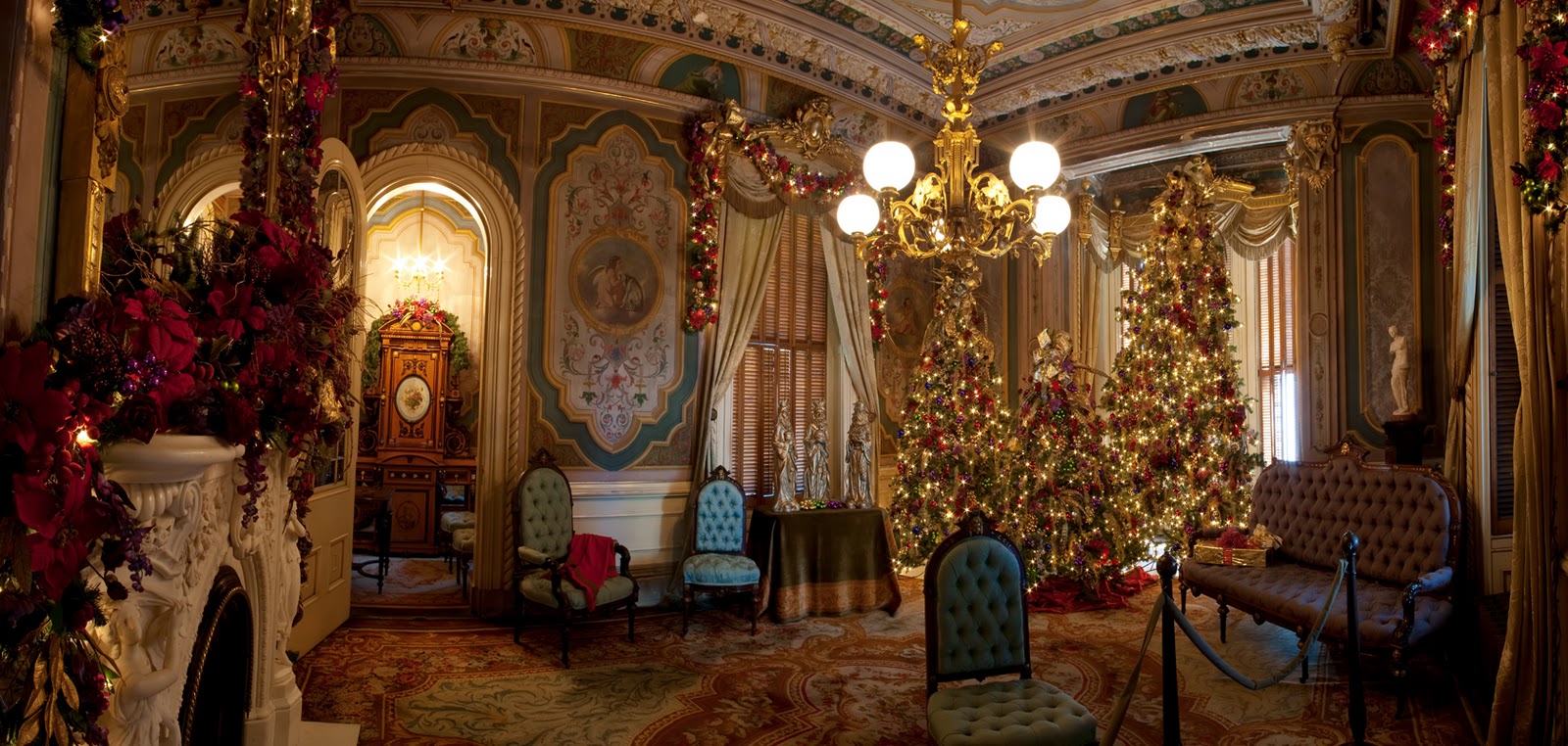 Another Lovely Parlor Decorated For Christmas Including The Ornately