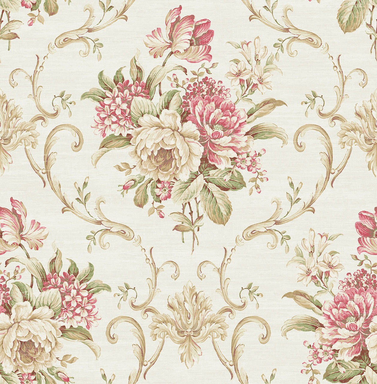 Floral Cameo Wallpaper In Rosy Rv20014 From Wallquest The Savvy