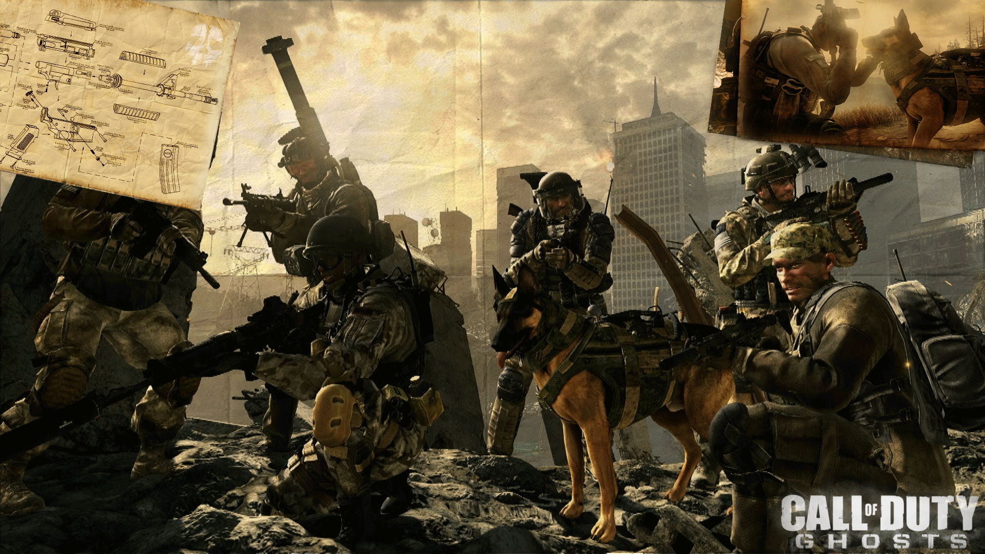 Call of Duty Ghosts background by cursedblade1337 1920x1080