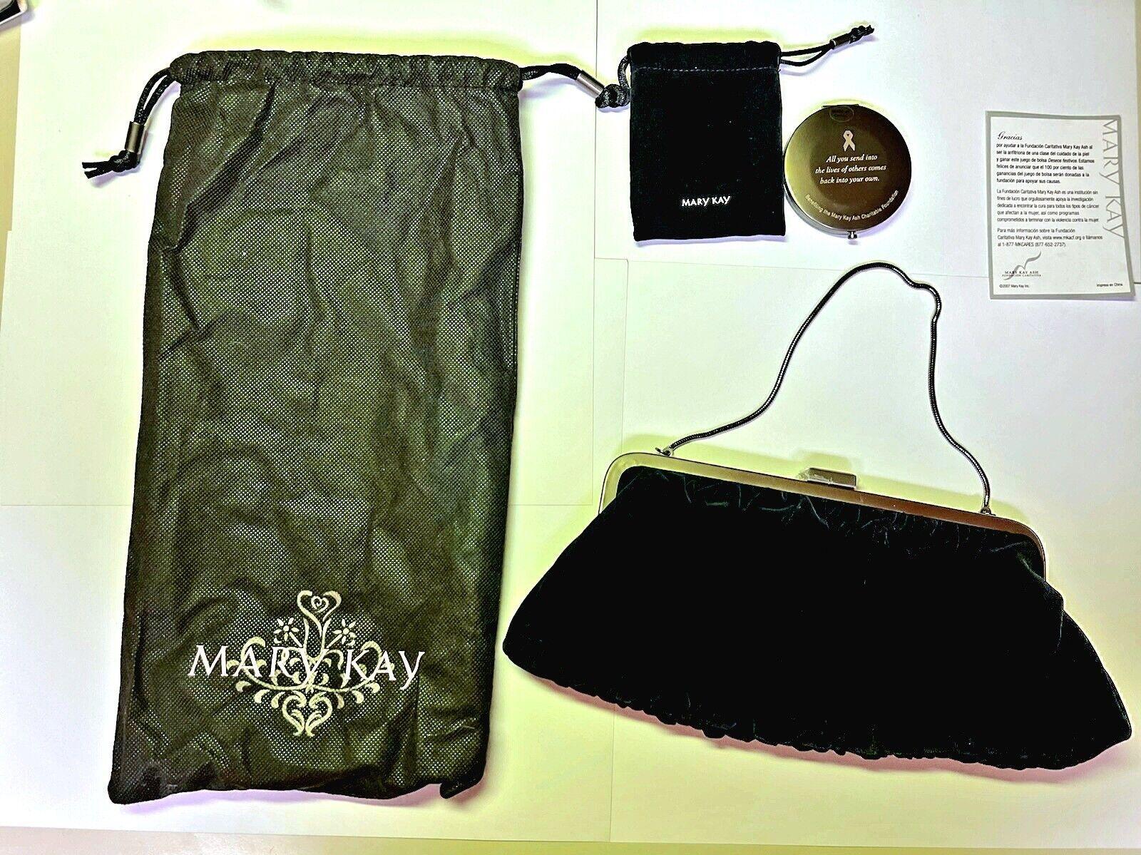 Mary Kay Black Velvet Clutch Purse W Chain Amp Dual Compact