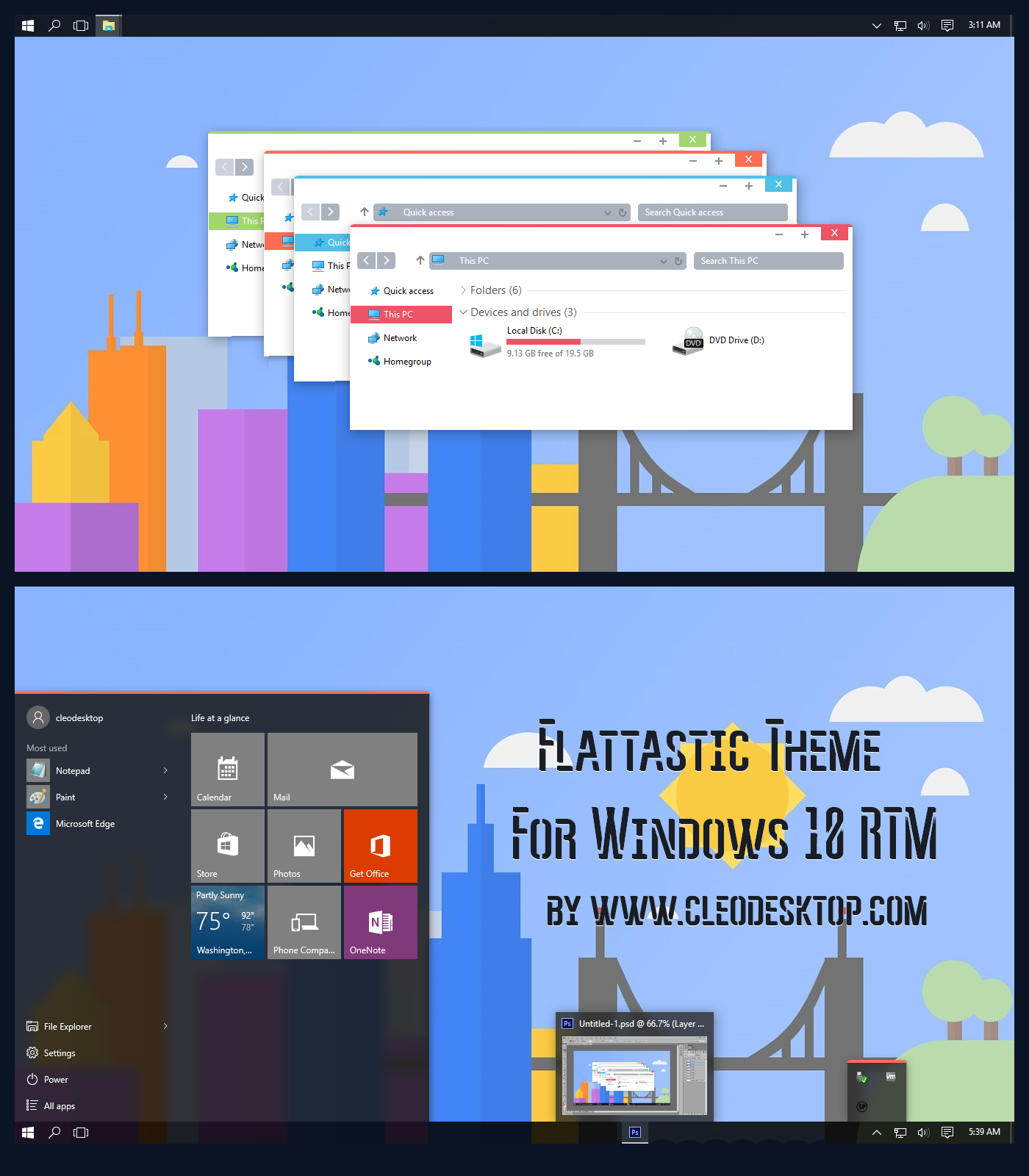 Flattastic Theme For Windows Rtm Cleodesktop