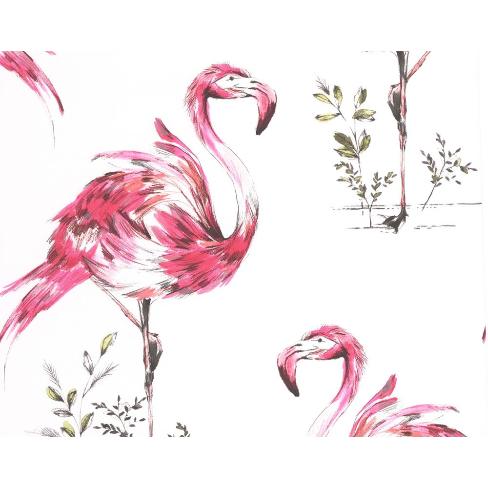 Fresco Flamingo Pink Wallpaper At Wilko