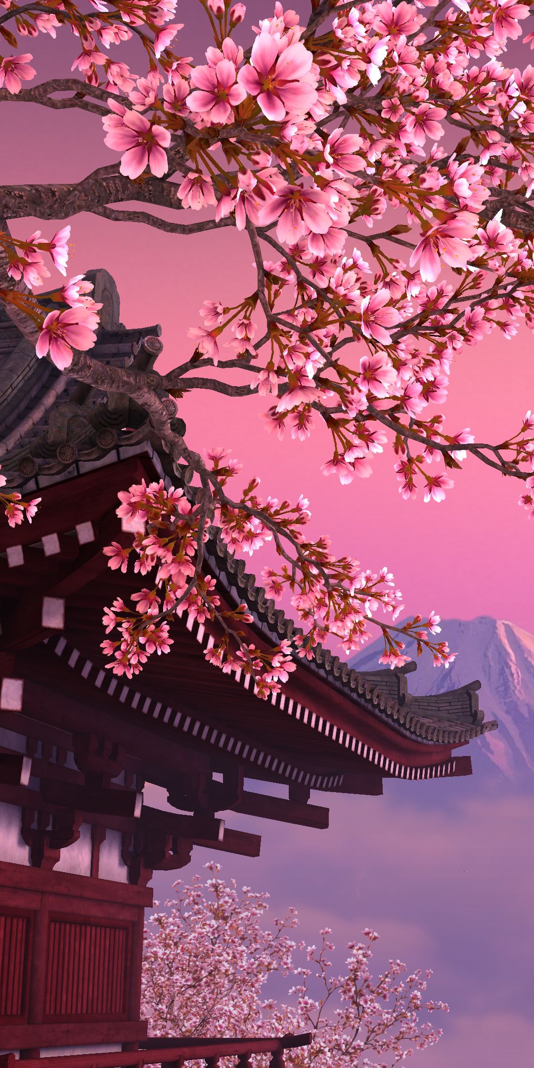 Japanese Sakura Tree Mobile Wallpaper Scenery