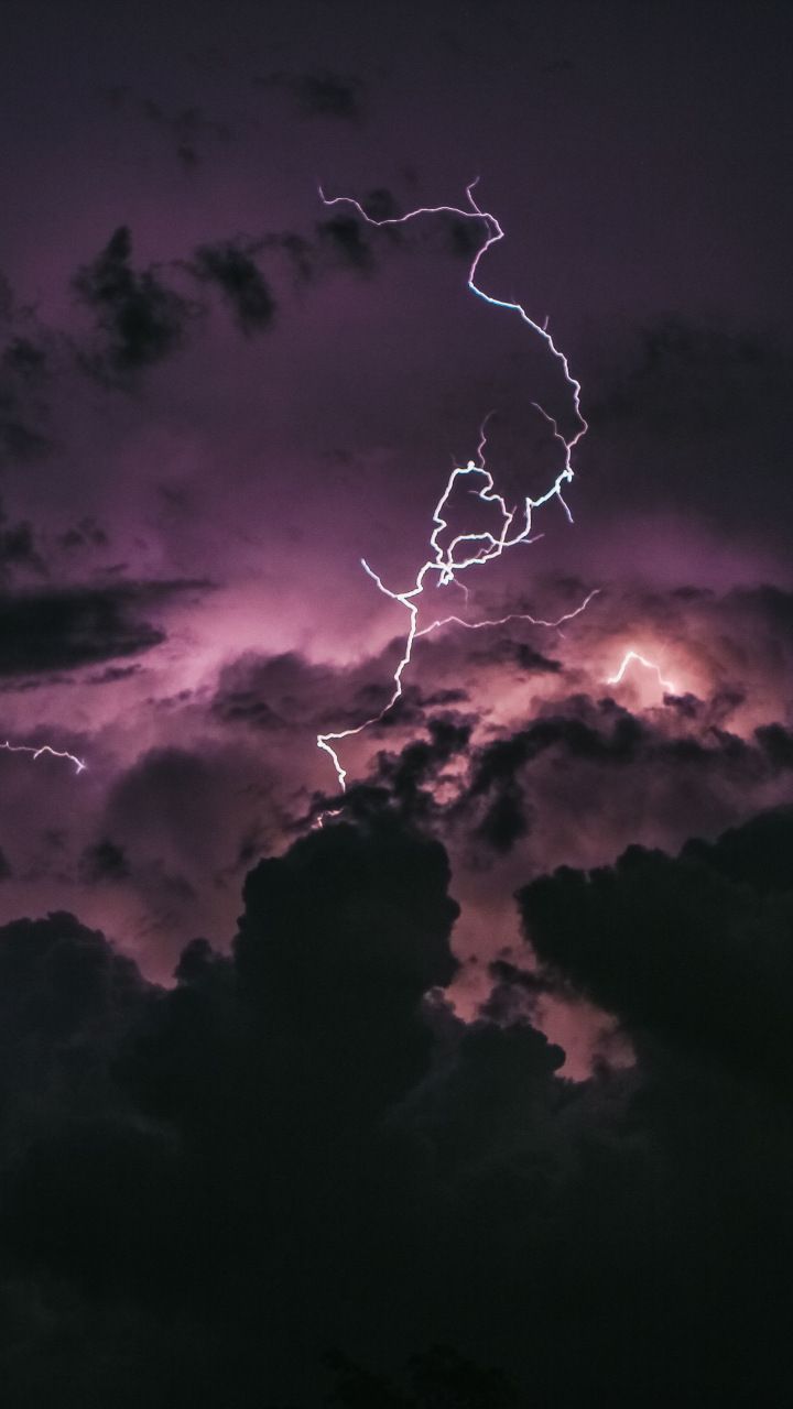 Lightning Clouds Dark Storm Wallpaper iPhone