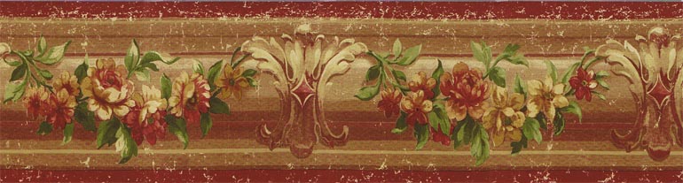 Details about Chateau FRENCH FLORAL SWAG wallpaper border CH77646