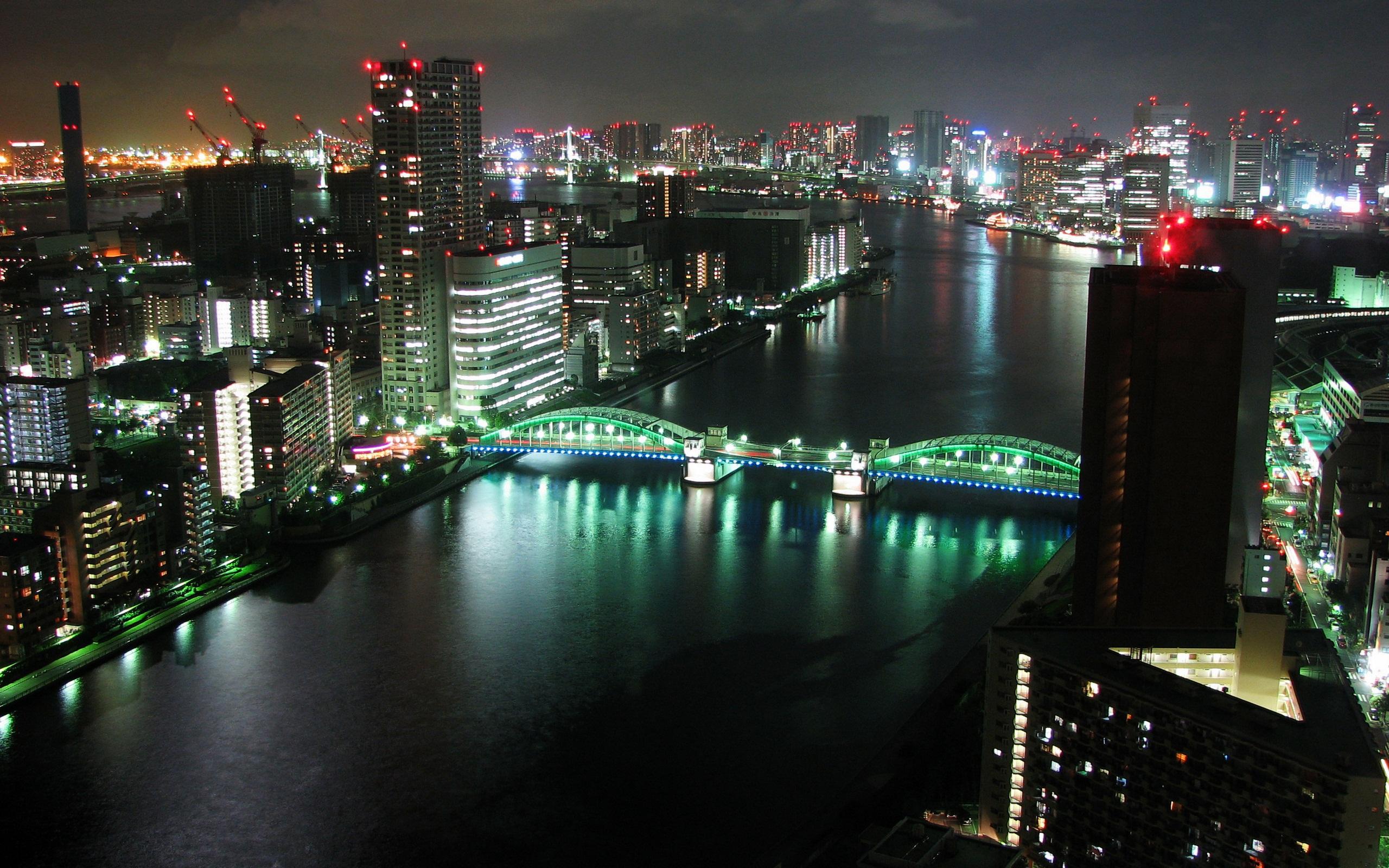 Tokyo Panorama Dual Monitor HD Desktop Wallpaper Widescreen High