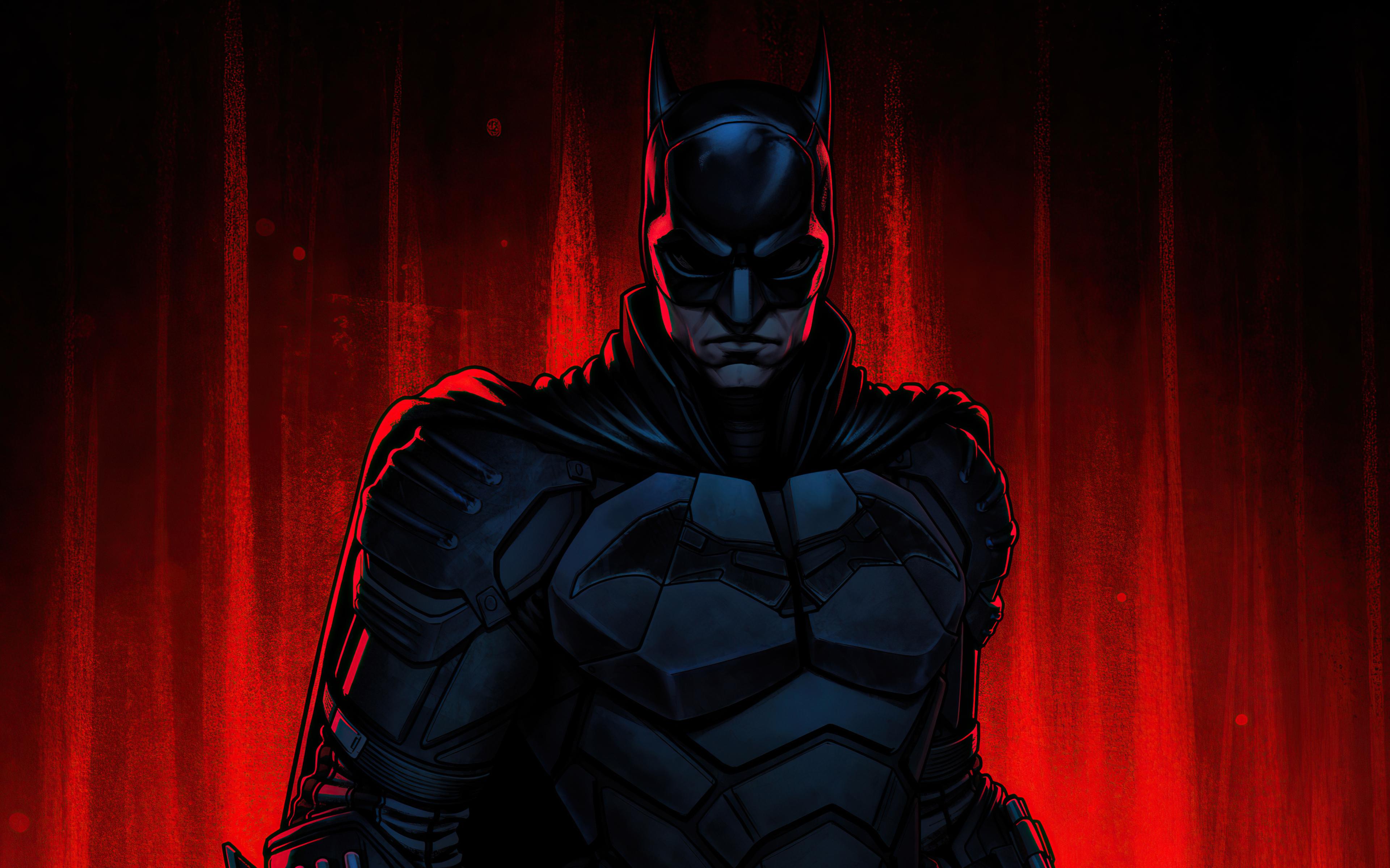 The Batman Red Theme 4k HD Wallpaper Image