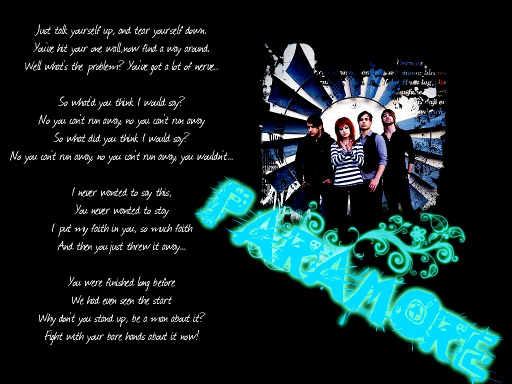 Paramore Wallpaper with lyrics   Wallpapers   CreateBlog