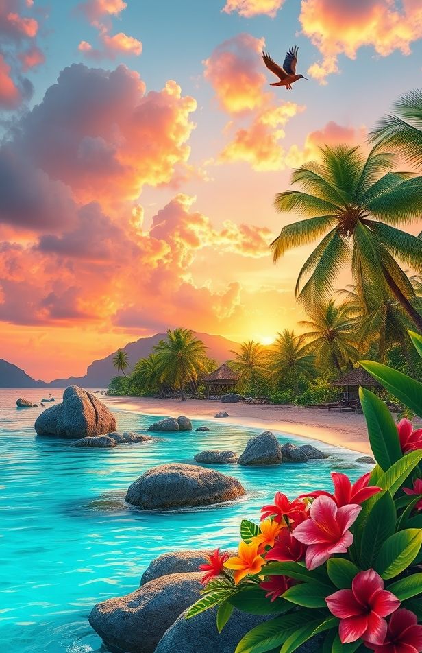 Tropical Island Wallpaper
