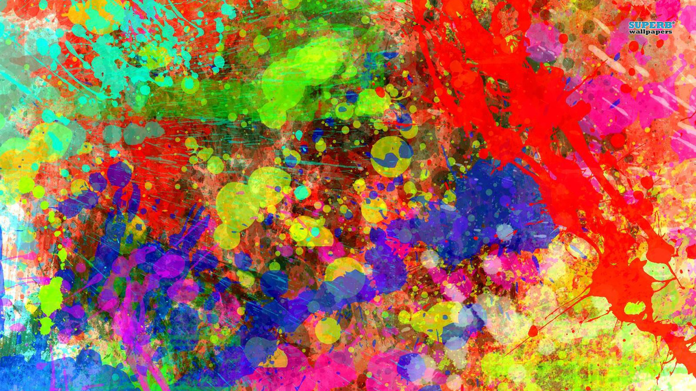 Colorful Paint Splatter Wallpapers   First HD Wallpapers 1366x768