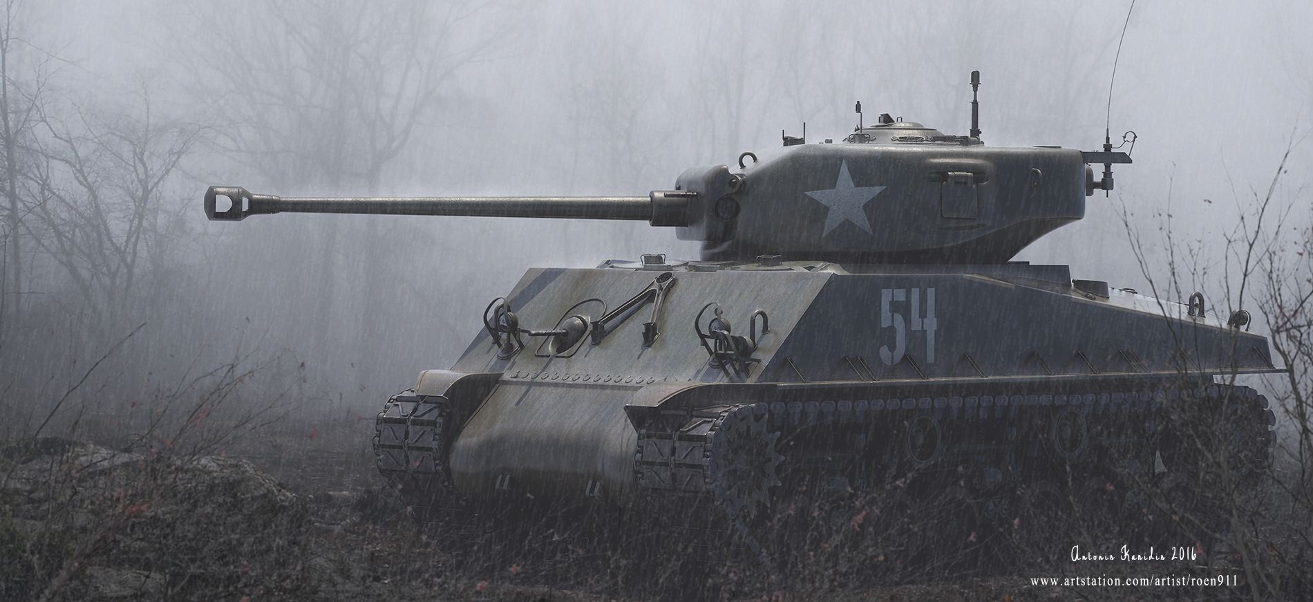 M4a3e8 Sherman Tank 3d Model By Roen911 In