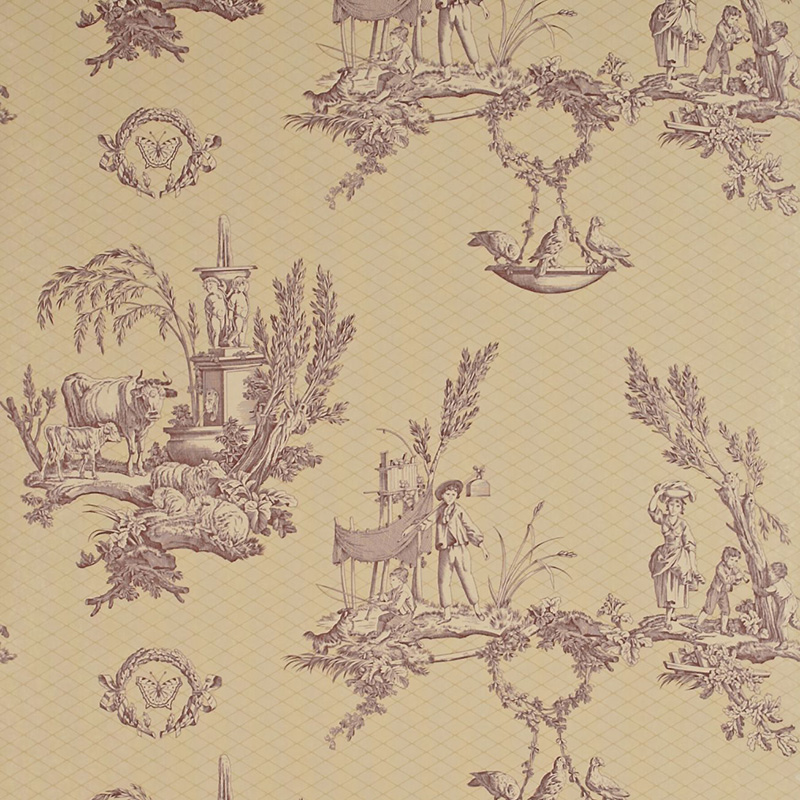 Green Aubergine Wallpaper From The Toile Collection Priced Per Roll