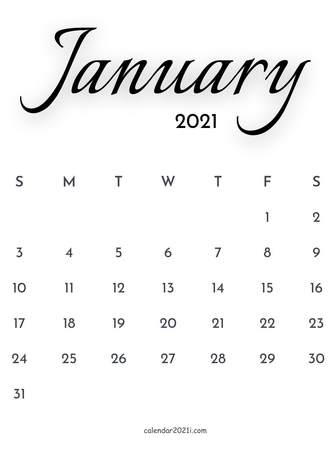 January Calendar Printable Wallpaper Floral Holidays