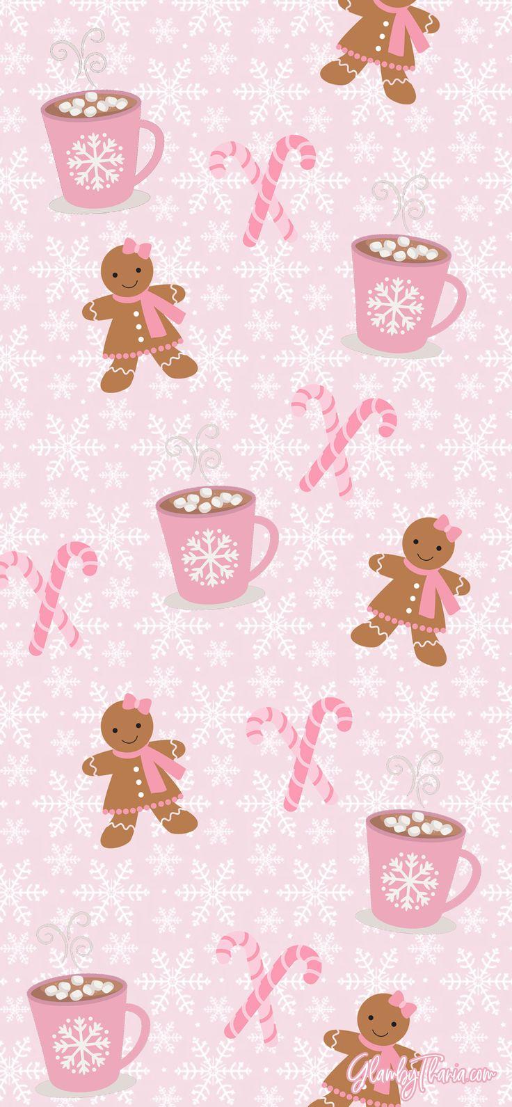 Pink The Season Christmas Phone Wallpapers Pink christmas iphone