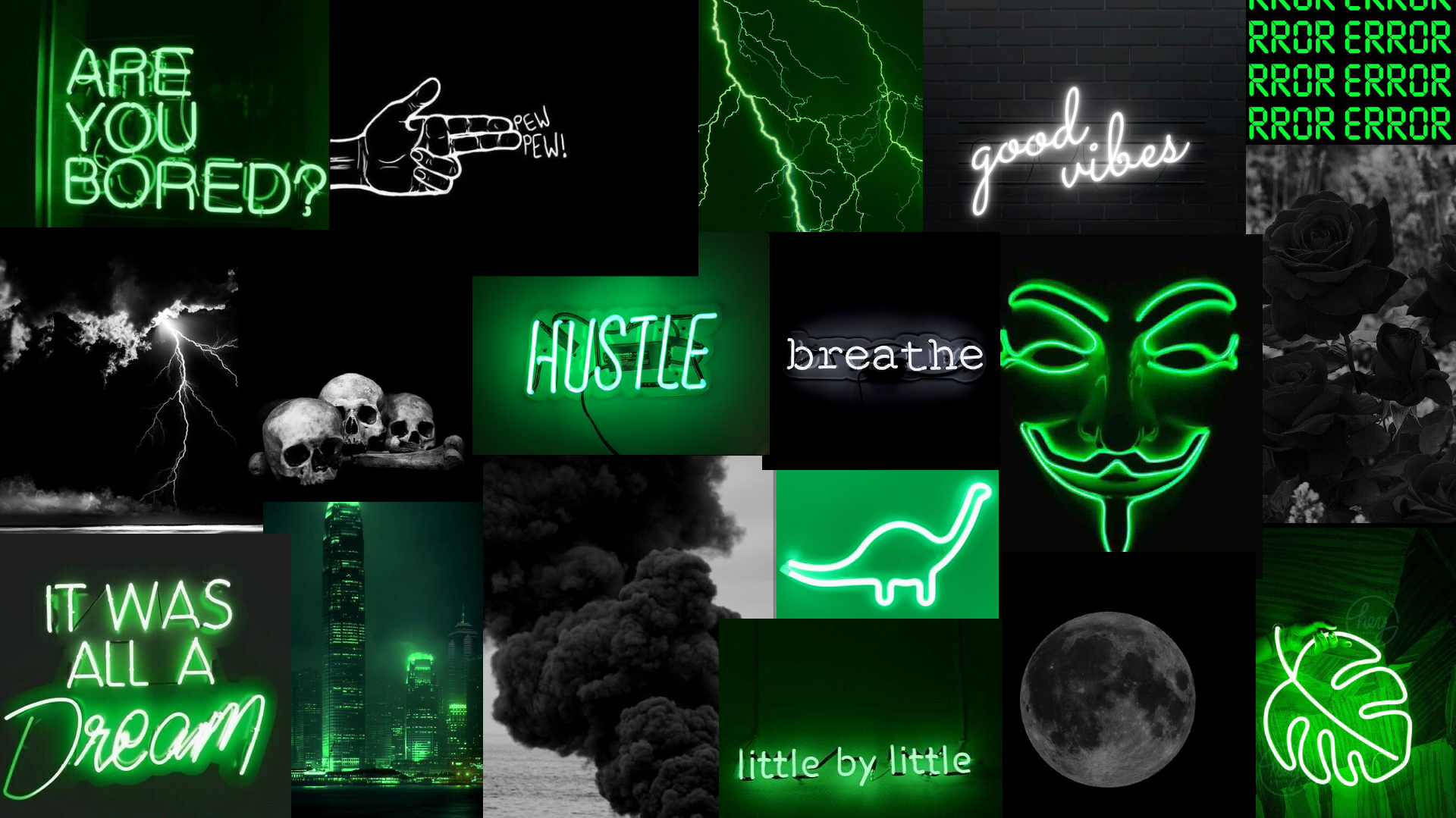 Neon Green And Black Themed Laptop Wallpaper